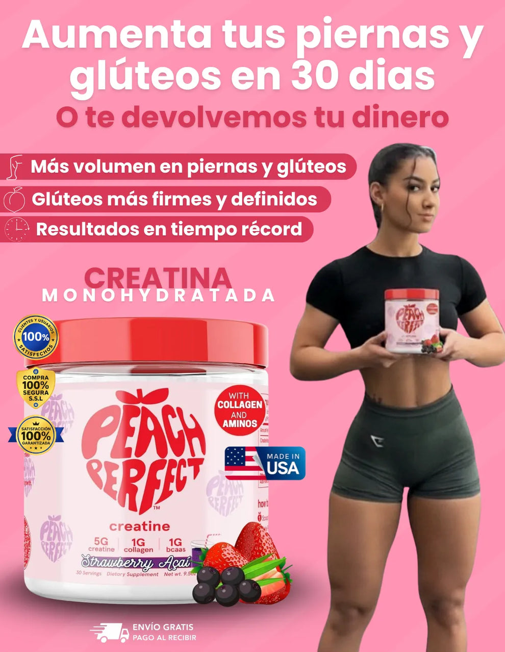 Creatina Perfect Peach🍑 Fuerza y Tonificación en tus gluteos💪ENVÍO GRATIS