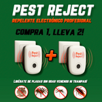 Repelente Ultrasónico Pest Reject 200m² – Seguro para Mascotas y Niños – COMPRA 1, LLEVA 2 [Sin Veneno, Silencioso]