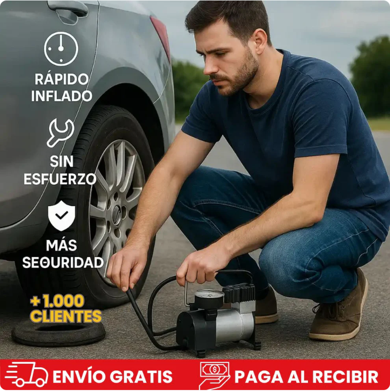 Compresor de aire portátil🚗 Solución al alcance de tu mano 🎯 ENVIO GRATIS
