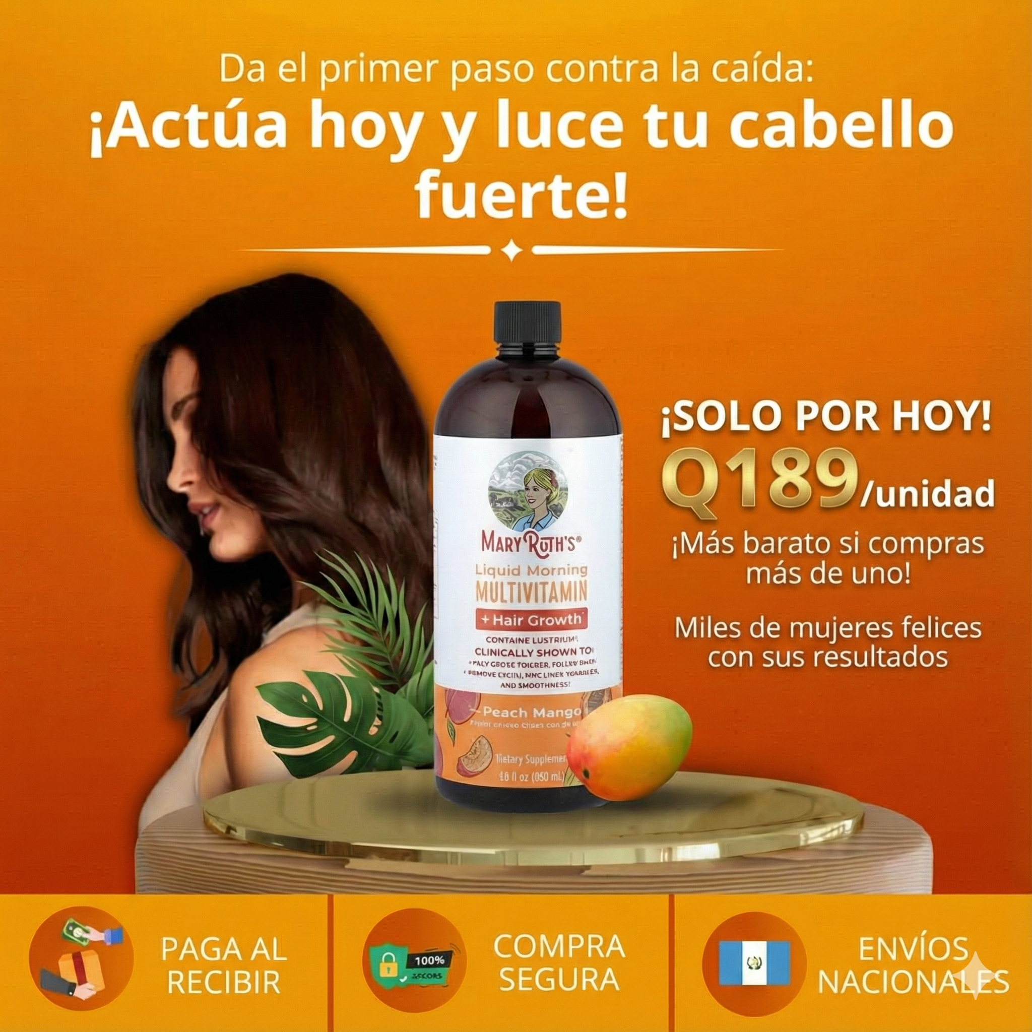 ¡SOLO POR HOY 🏷️! MULTIVITAMINICO CAPILAR MARY RUTH'S 💇‍♀️ Para fortalece tu cabello🙂 ENVÍO GRATIS 🎁🎁🎁
