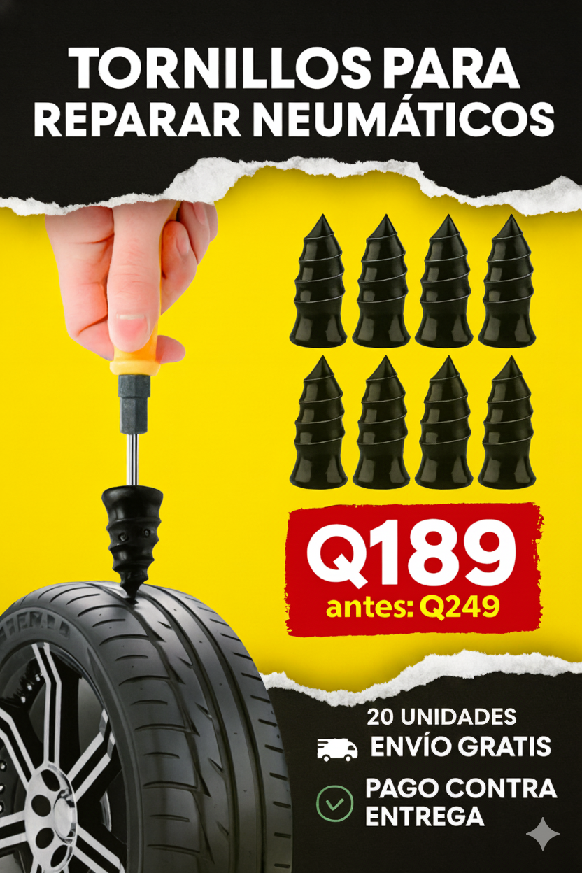 Tornillos Kit X20📦 Repara tus neumáticos al Instante🚗+ Destornillador de regalo🎁